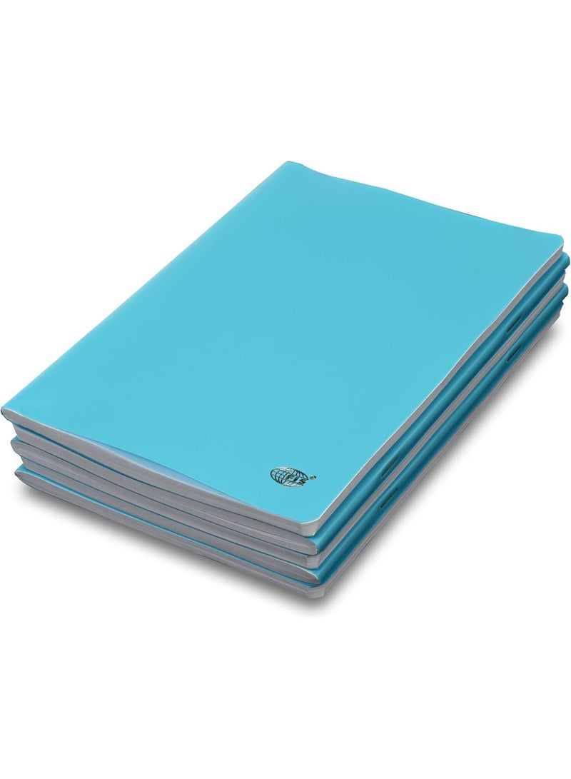 FIS Notebook, A5 Size(148x210mm), PP Soft Cover Materials, Stong Binding Wire, 80 Sheets, Plain No Ruling, Rounded Corners, Packet of 5 Pieces, Neon Blue Cover Design-FSNBA5PLPPNBL - Image 1
